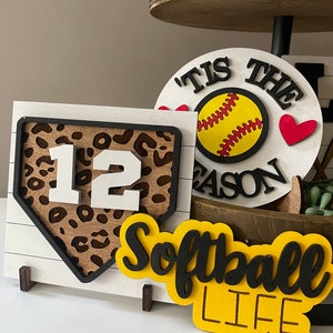 Softball Tiered Tray Set customizable player number image 6