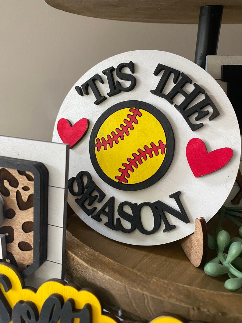 Softball Tiered Tray Set customizable player number image 3