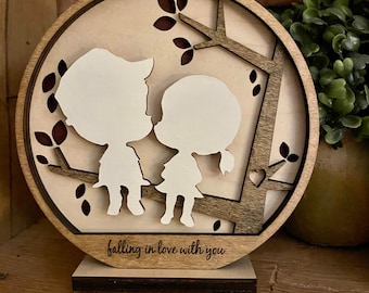 Sitting In A Tree Valentine’s Day Gift Shelf Sitter Sign