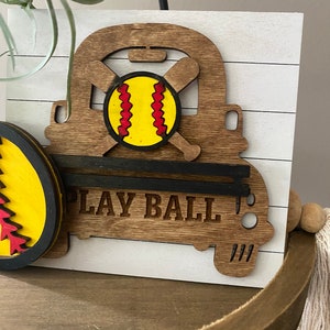 Softball Tiered Tray Set customizable player number image 5