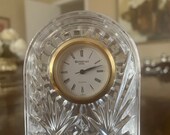 Waterford Crystal Lismore Dome Desk Clock 3.5 quot with etched mark on bottom