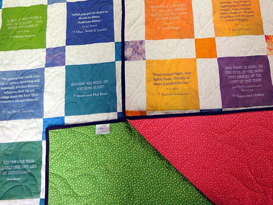 Baby Quilt with loving quotes Etsy