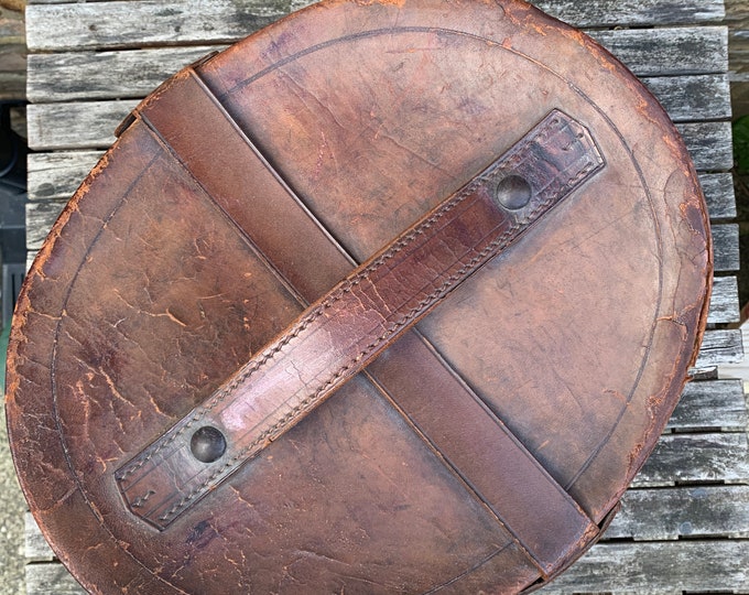 Top Hat Box // Vintage Top Hat Box // Leather Top Hat Case // Etsy