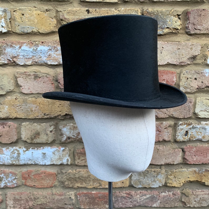 Vintage Silk Top Hat // Antique Top Hat // Black Top Hat // Steam Punk Hat // Vintage Wedding