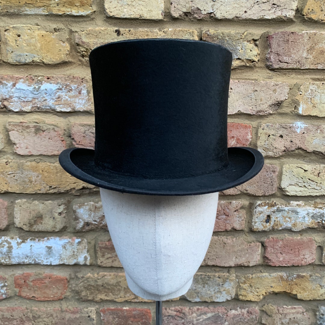 Vintage Silk Top Hat // Antique Top Hat // Black Top Hat // Steam Punk Hat // Vintage Wedding