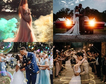 MEGA Photoshop Overlays Bundle - Sparklers, Smoke Bombs, Bokeh, Dust, Bubbles, Fireworks, Lens Flares, Skies, Rainbows, and more.