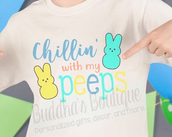 Chillin' with my Peeps Kids Easter Shirt, Boys Easter Shirt, Girls Easter Shirt, Peeps Easter Shirt, Cute Funny Easter Shirt, Easter Gift