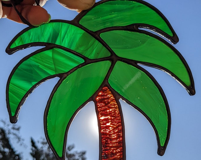 Stained Glass Palm Tree Suncatcher Etsy