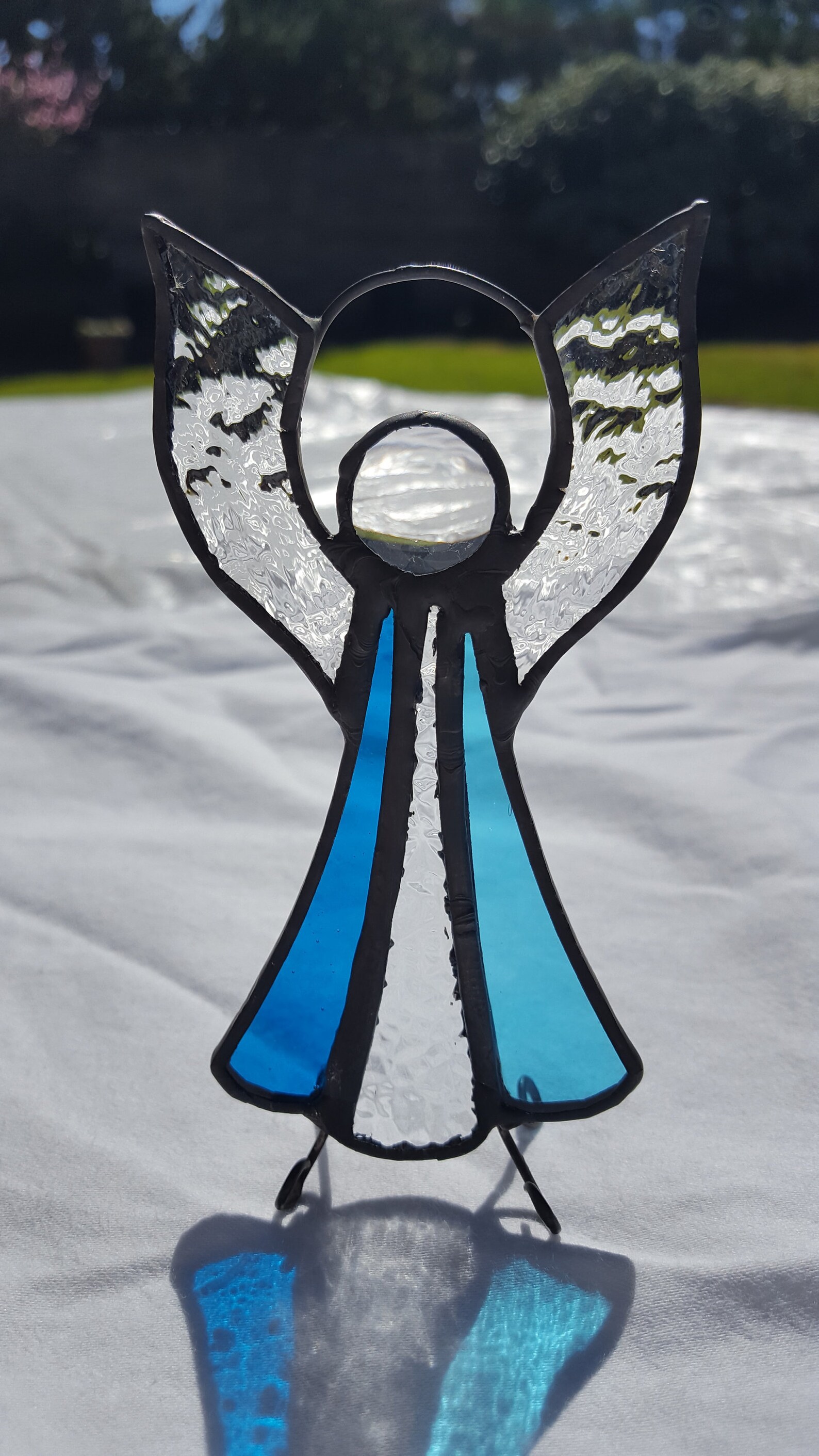 Set of 4 Free Standing Stained Glass Angel Ornament Accents Etsy