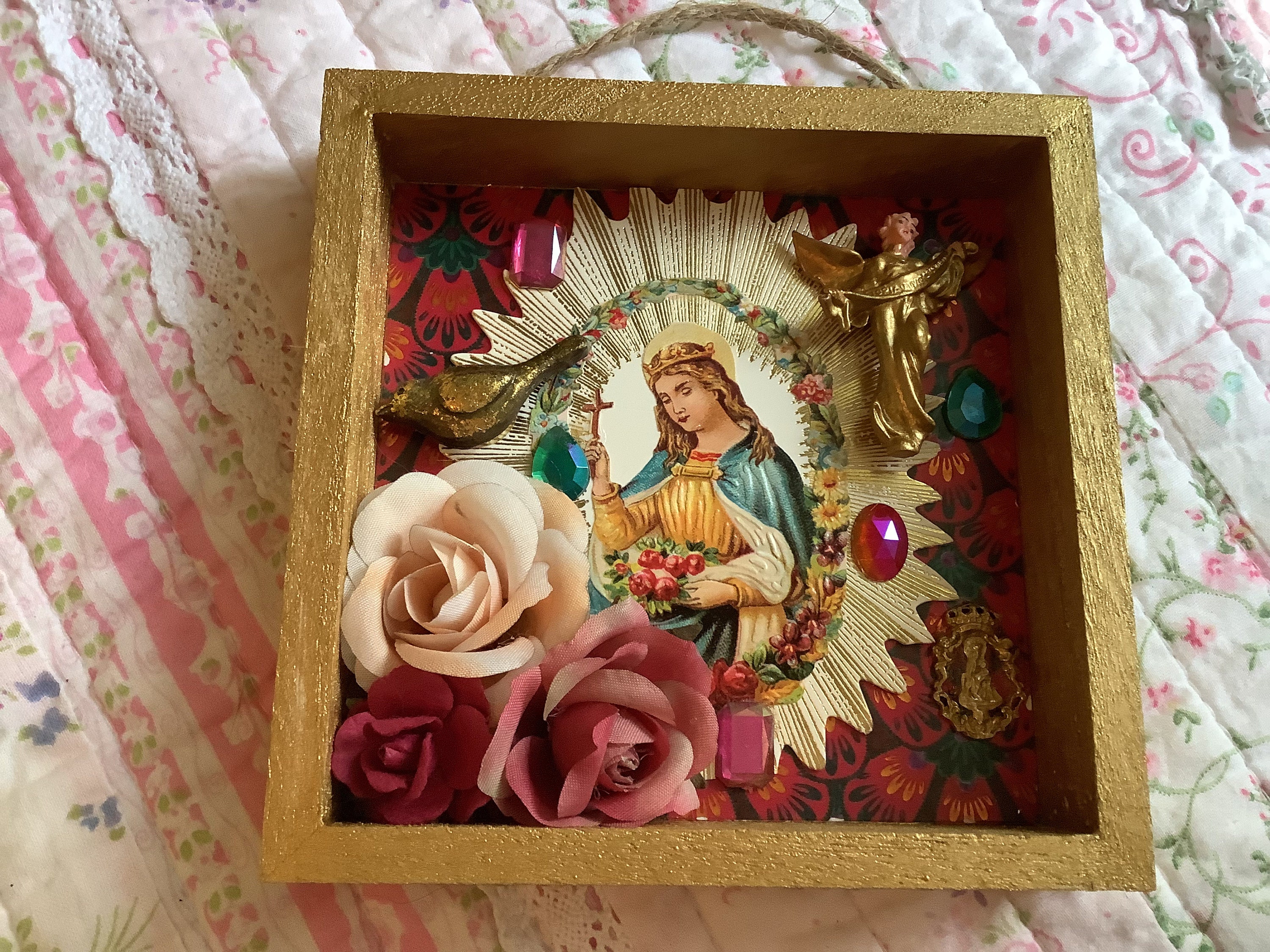 Religious Shrine Shadow Box with Vintage Pretties Etsy