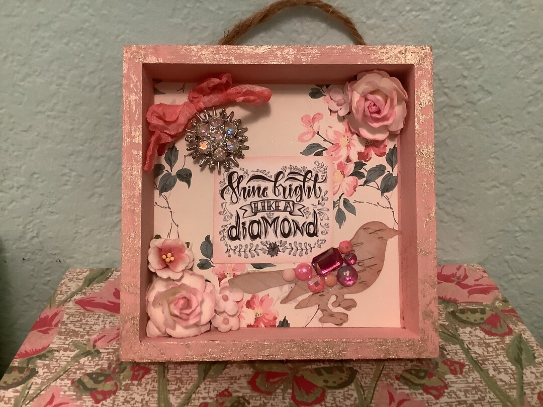Shine Like a Diamond Pink Shadow Box Etsy