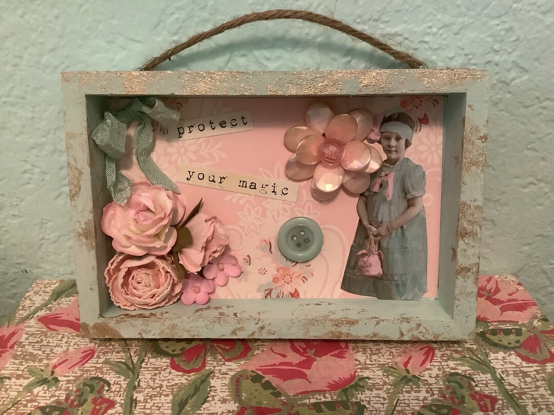 Pretty Pink Vintage Style Shadow Box Etsy