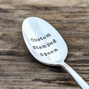 Vintage Silver Plated Custom Stamped Spoon, Personalized Spoon, Customized Spoon, Gift under 20, Gift Exchange, Secret Santa