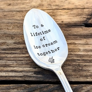 Vintage Silver Plate Ice Cream Spoon, Anniversary Spoon, To a lifetime of ice cream together, Christmas gift for husband, gift for wife