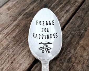 Vintage Silver Plate Spoon, Forage for Happiness, Mushroom Spoon, Forestcore, Mushroomcore, Goblincore, Mushroom Foraging, Mushroom Gift