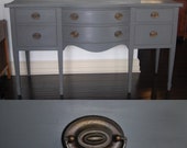 FREE SHIP - Drexel Buffet Sideboard Credenza - Dark Grey Gray - Solid Wood Wooden Cottage Federal Style - 1920s 1930s