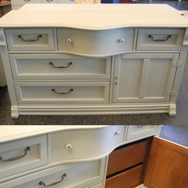 Free Ship Seven 7 Drawer Curved Front Lowboy Dresser Etsy