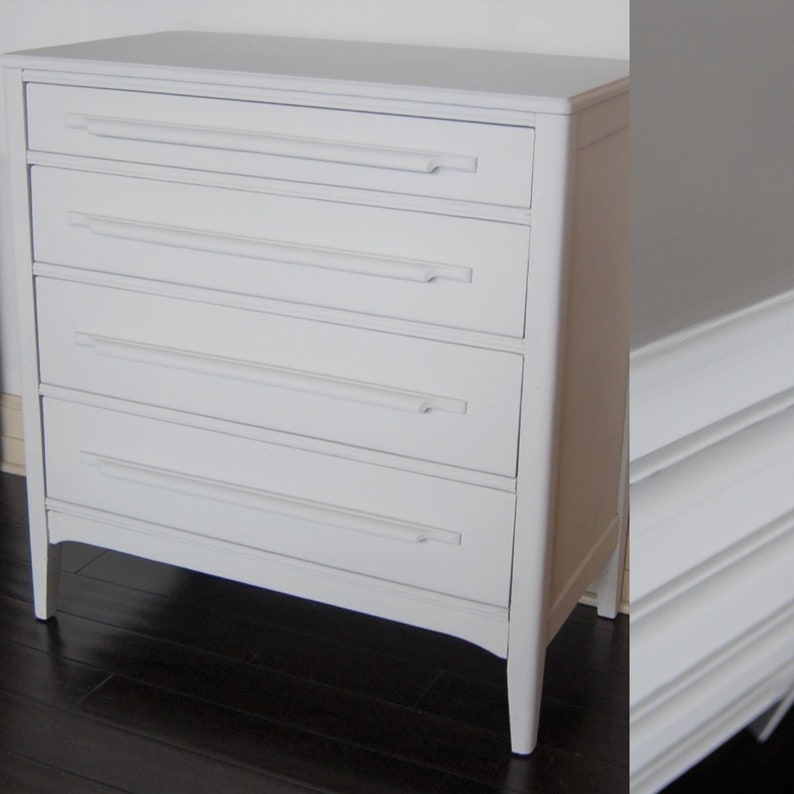 Free Ship White Four 4 Drawer Highboy Bedroom Dresser Bureau Etsy