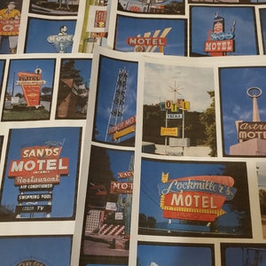 Digital Collage Sheet Motel Signs, Vintage Motel Signs, Vintage Travel, Retro Motels Junk Journal, Vintage Collage Ephemera, Journal, Paper