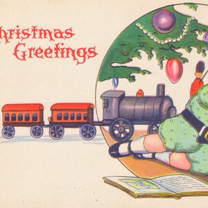 Weihnachtsgrüße antike Postkarte kleine Mädchen Vintage Ephemera Anfang 1900 Junk Journal Scrapbooking