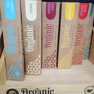 Organic Goodness incense sticks handrolled masala incense with natural wood powder and herbal essential oil extracts 15 grams