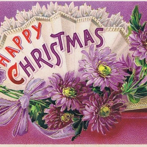 Frohe Weihnachten Antiqaue Postkarte Gruß Vintage Ephemera für digitalen Download