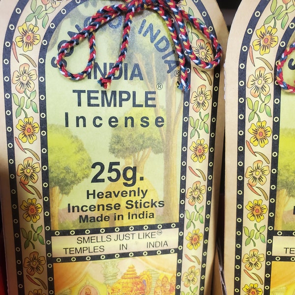 Song of India Temple Incense for Meditation, Hand Rolled, Made in India, Heavenly Scent