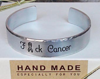 F.ck Cancer Bracelet Cancer Survivor Bracelet Handmade Bracelet Cancer Bracelet Cancer Gift Jewelry Personalize Me Custom
