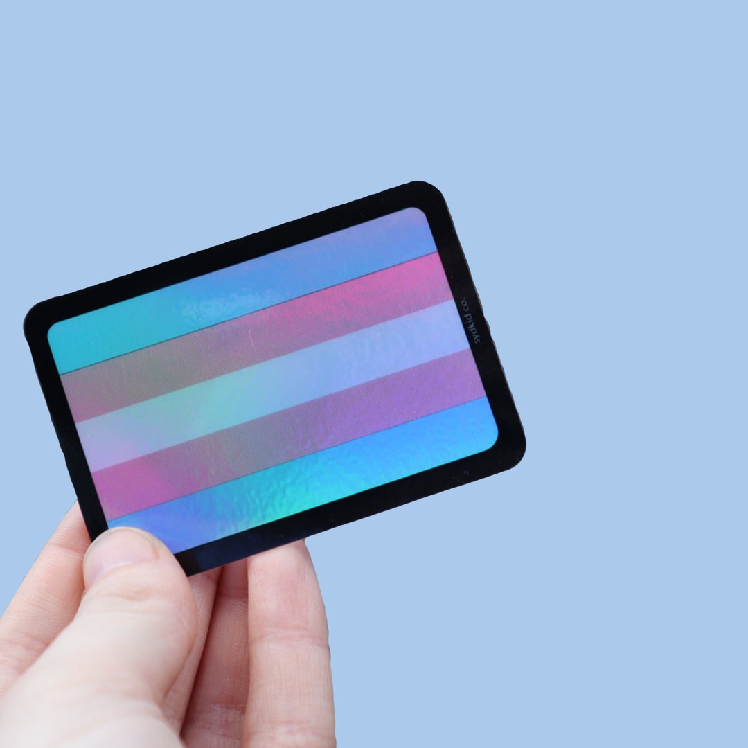 Trans Pride Flag Holographic Sticker - Etsy