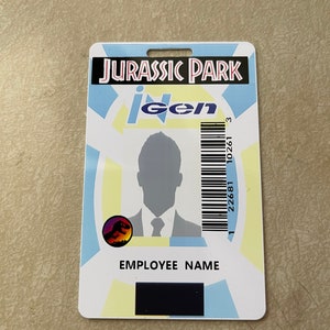 Jurassic Park  Custom Employee Badge Cosplay Prop