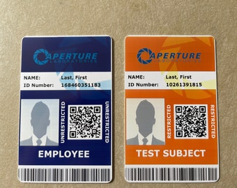 Aperture Laboratories ID card Cosplay Prop