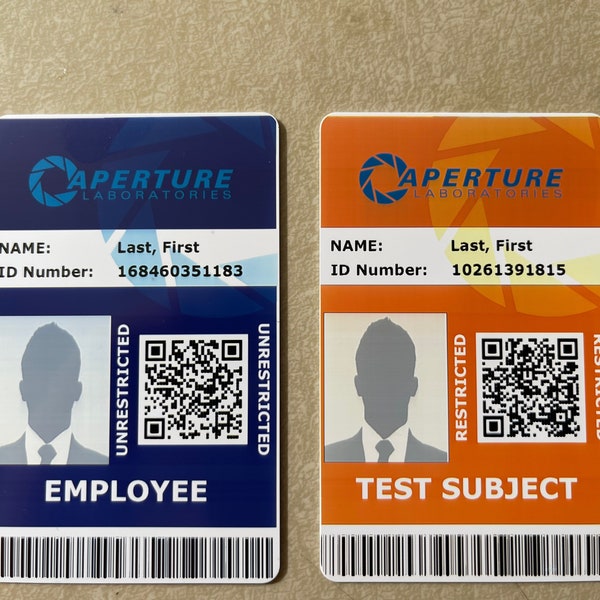 Aperture Laboratories ID card Cosplay Prop