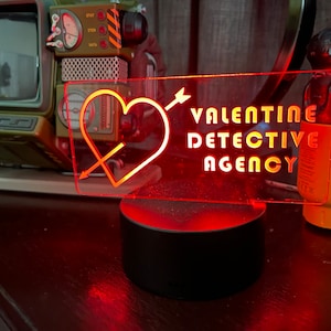 Valentine Detective Agency: Light Up Acrylic Sign