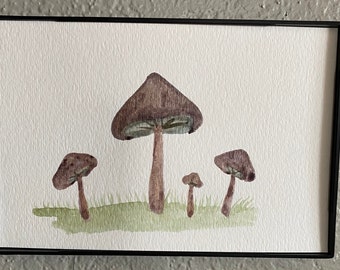 Mushroom Watercolor Painting- Original