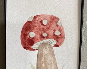 Mushroom Watercolor Painting- Original