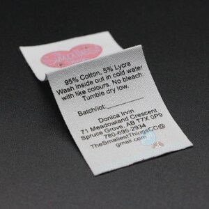 3 Color Cotton Labels, Cotton Logo Labels, Cotton Clothing Tags, Silk Print Cotton Label, Cotton Care Tag, Soft Fabric Label, Cotton Ribbon image 10