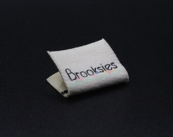 Custom Woven Cotton Label, Embroidered Cotton Label, Woven Cotton Logo Label, Cotton Fabric Label, Woven Cotton Tags, Free Post Ship.
