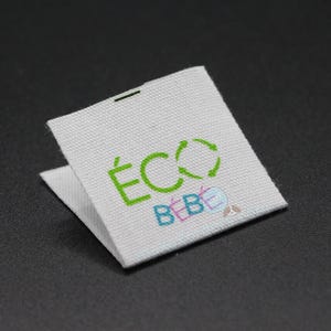 3 Color Cotton Labels, Cotton Logo Labels, Cotton Clothing Tags, Silk Print Cotton Label, Cotton Care Tag, Soft Fabric Label, Cotton Ribbon image 3