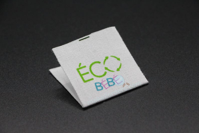 3 Color Cotton Labels, Cotton Logo Labels, Cotton Clothing Tags, Silk Print Cotton Label, Cotton Care Tag, Soft Fabric Label, Cotton Ribbon image 3