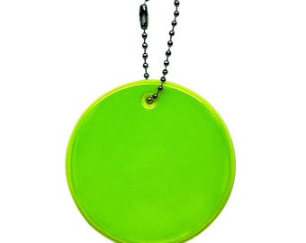 Reflective PVC Keychain: Round Key Ring with Ball Chain