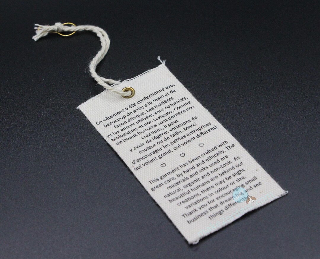 Canvas Tags Example Thick Canvas Hang Tag, Custom Canvas Swing Tags, Recycled Canvas Hang ...