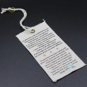 Dicker Segeltuch-Fallumbau, benutzerdefinierte Segeltuch-Swing-Tags, recycelter Segeltuch-Hangumbau, Kleidungsstoff-Hangumbau, bedruckter Segeltuch-Hangumbau, kostenloser Versand.