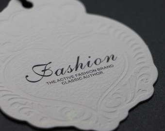 Embossed Recycled Hang Tags, Debossed Textured Hang Tag, Recycled Swing Tags, Paper Card Printing, Custom Clothing Tags, Free Shipping.