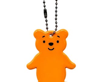 Reflective Bear Keyring, Bear Key Chain, Bear Key Tag for Bag, Shine Bear Tag.
