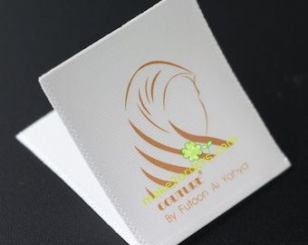 Printed Satin Labels, Silk Print Tags, Silky Satin Label, Screen Print Tag, Satin Brand Label, Satin Care Label, Polyester Care Tags.