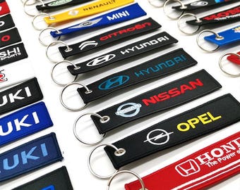 Car KeyRing, Car Key Tags, Woven Car Keychain, Embroidery Keychain, Vehicle Keyring, Assorted Car Keychain, Racing Car Keychain