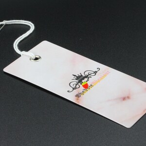 Custom Hang Tags, Clothing Swing Tags, Hanging Tag, Cardstock Tags, Clothing Tags, Swing Ticket, Swing Tag with Eyelet, Print on both side image 5