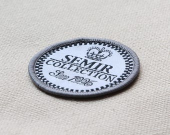 Clothing Woven Patch,Merrow Patch,Iron on Woven Badge,Patch for Hat,Adhesive Fabric Patch,Sew on Patch,Round Patch,Patch for Cloth