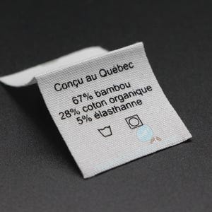 3 Color Cotton Labels, Cotton Logo Labels, Cotton Clothing Tags, Silk Print Cotton Label, Cotton Care Tag, Soft Fabric Label, Cotton Ribbon image 6