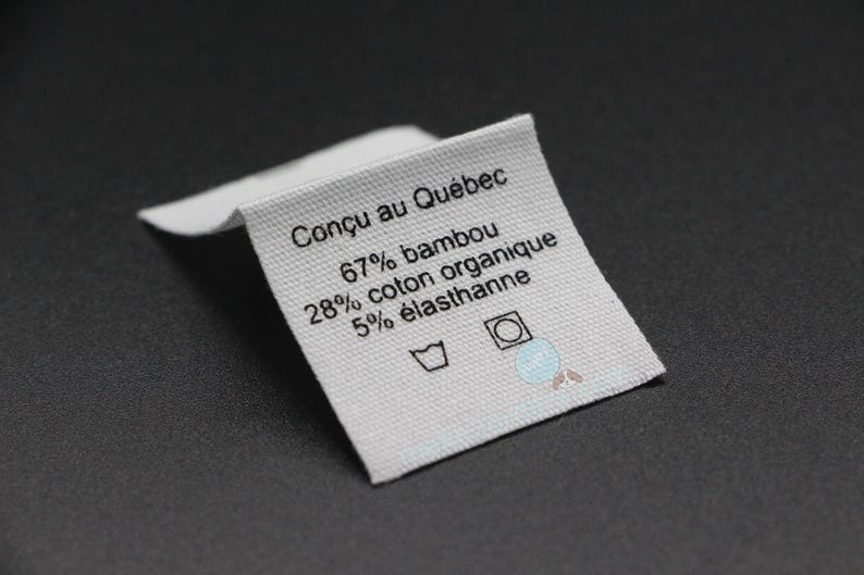 3 Color Cotton Labels, Cotton Logo Labels, Cotton Clothing Tags, Silk Print Cotton Label, Cotton Care Tag, Soft Fabric Label, Cotton Ribbon image 6